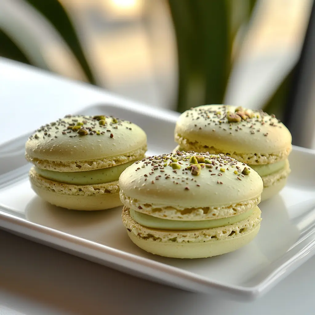 Macarons filled with pistachio cream Macarons filled with pistachio cream