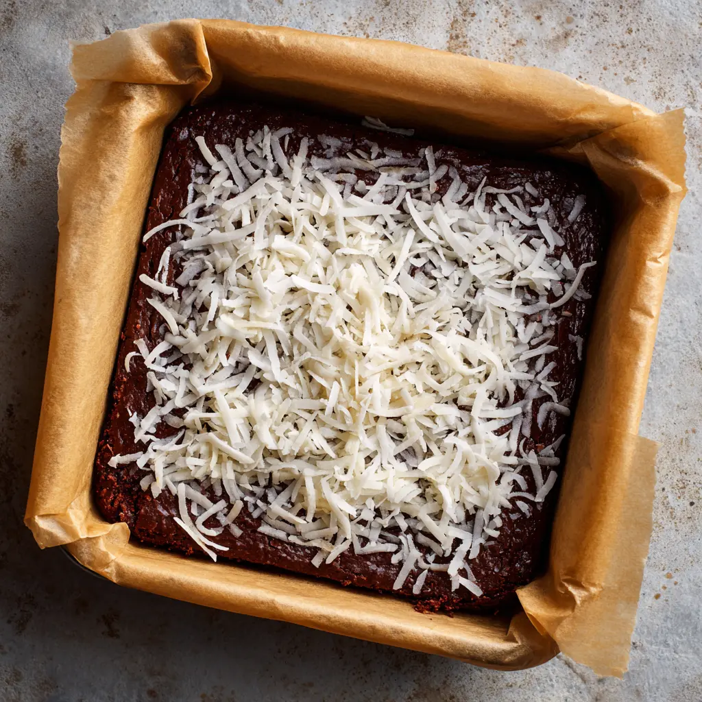 Brownie burfi ready to bake