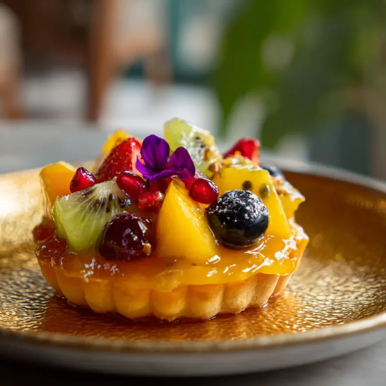 Dubai-Style Fruit Pastries: A Sweet Fusion You’ll Crave 3 Dubai-style fruit pastry with saffron glaze