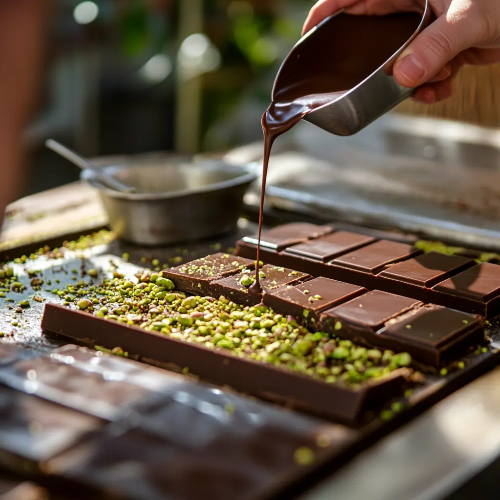 Homemade Dubai chocolate bar tutorial