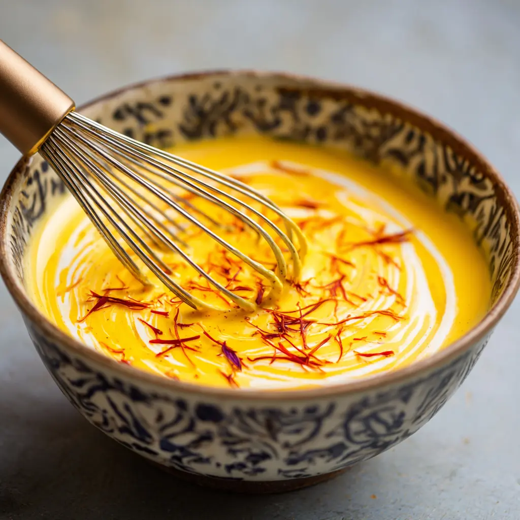 saffron-cream-dubai-style Preparing saffron cream for Dubai-style pastries