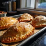 Rustic crunchy fruit pastries with flaky crust and mixed berry filling